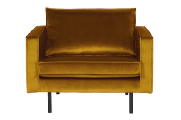 Lissbon Fløyelslenestol - Oker - Møbler - Stoler - Lenestoler - Fløyelslenestol