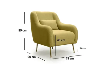Longbush Lenestol - Gul - Møbler - Stoler - Lenestoler