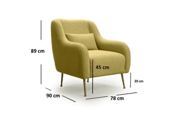 Longbush Lenestol - Gul - Møbler - Stoler - Lenestoler