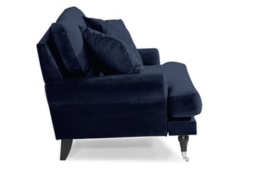 Loveseat Webber Fløyel - Midnattsblå|Krom - Møbler - Stoler - Lenestoler