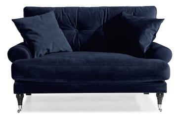 Loveseat Webber Fløyel - Midnattsblå|Krom - Møbler - Stoler - Lenestoler