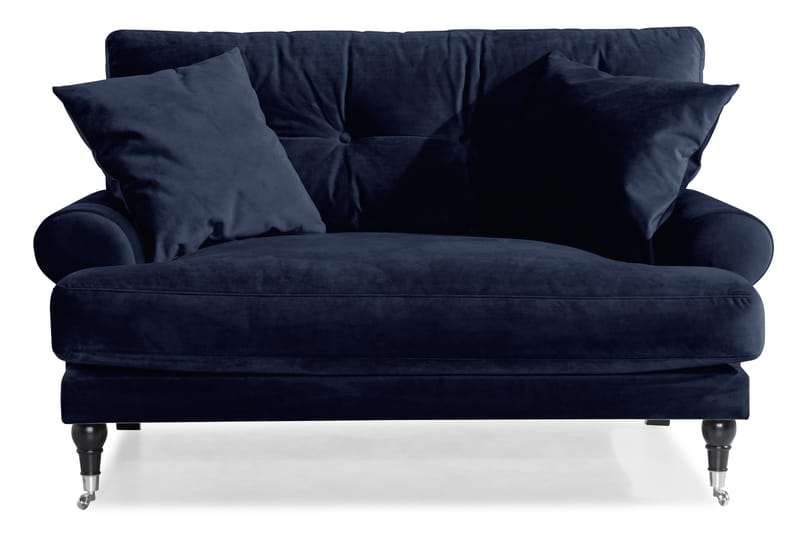 Loveseat Webber Fløyel - Midnattsblå|Krom - Møbler - Stoler - Lenestoler