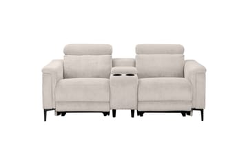 Lund 2-seter Reclinersofa 194 cm med Oppbevaring i Stoff - Hvit - Møbler - Sofaer - Reclinersofaer - 2 seters kinosofa & reclinersofa