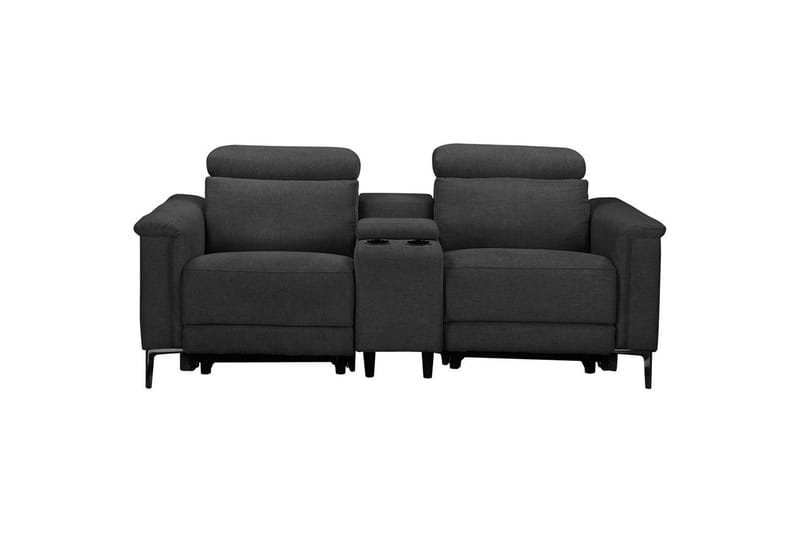 Lund 2-seter Reclinersofa med Oppbevaring i Stoff - Grå - Møbler - Sofaer - Reclinersofaer - 2 seters kinosofa & reclinersofa