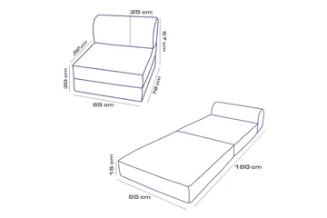Magaria Sovesofa Lenestol - Lysegrå - Møbler - Stoler - Lenestoler - Sengestol