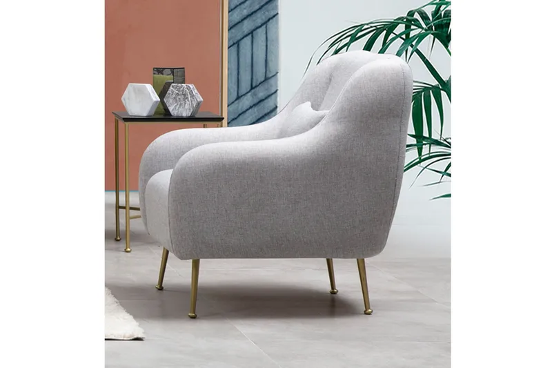 Makiylah Lenestol med Armlene - Grå - Møbler - Stoler - Lenestoler