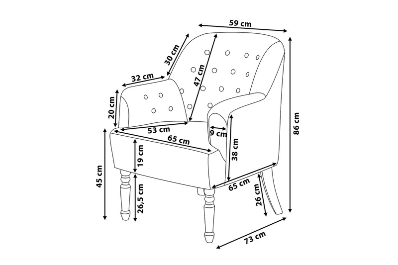 Mandal Lenestol - Rosa - Møbler - Stoler - Lenestoler