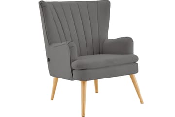 Marilee Loungelenestol med Fotskammel - Stoff/Antrasitt - Møbler - Stoler - Lenestoler