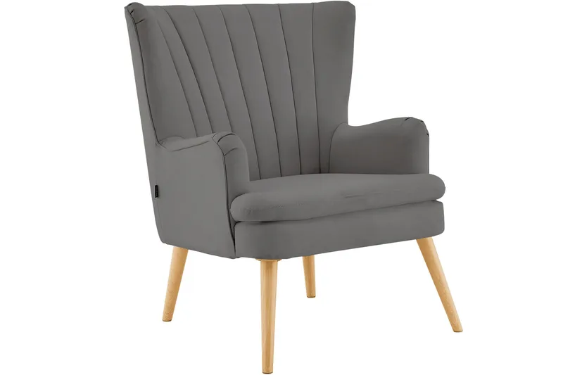 Marilee Loungelenestol med Fotskammel - Stoff/Antrasitt - Møbler - Stoler - Lenestoler