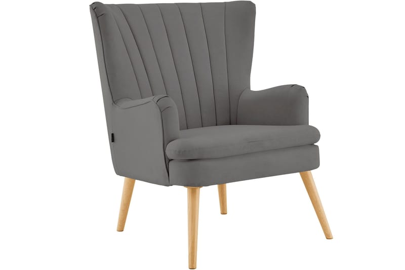 Marilee Loungelenestol med Fotskammel - Stoff/Antrasitt - Møbler - Stoler - Lenestoler