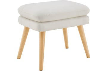 Marilee Loungelenestol med Fotskammel - Stoff/Kremhvit - Møbler - Stoler - Lenestoler