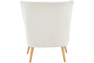 Marilee Loungelenestol med Fotskammel - Stoff/Kremhvit - Møbler - Stoler - Lenestoler