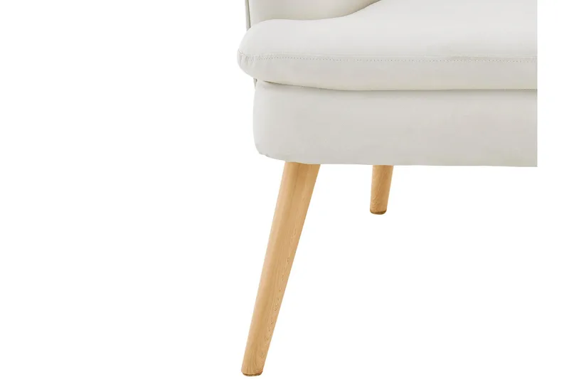Marilee Loungelenestol med Fotskammel - Stoff/Kremhvit - Møbler - Stoler - Lenestoler