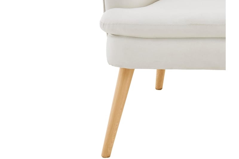 Marilee Loungelenestol med Fotskammel - Stoff/Kremhvit - Møbler - Stoler - Lenestoler
