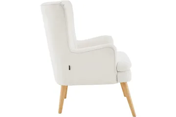 Marilee Loungelenestol med Fotskammel - Stoff/Kremhvit - Møbler - Stoler - Lenestoler