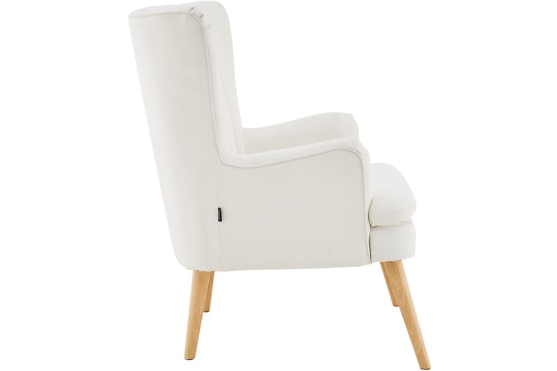 Marilee Loungelenestol med Fotskammel - Stoff/Kremhvit - Møbler - Stoler - Lenestoler