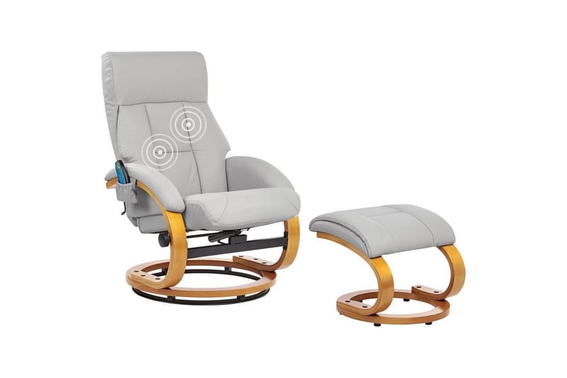 Massasjestol Force, Grå, lyst tre