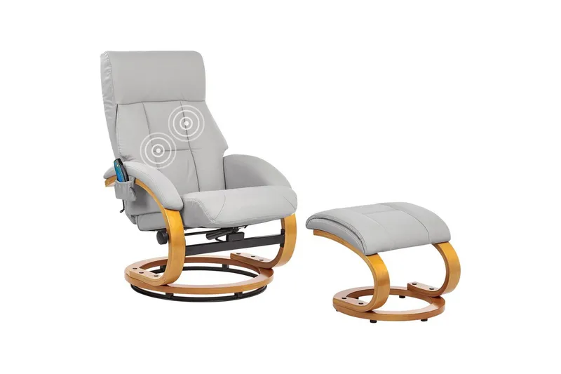 Massasjestol Force, Grå, lyst tre