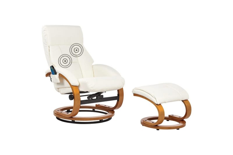 Massasjestol Force, Hvit, lyst tre