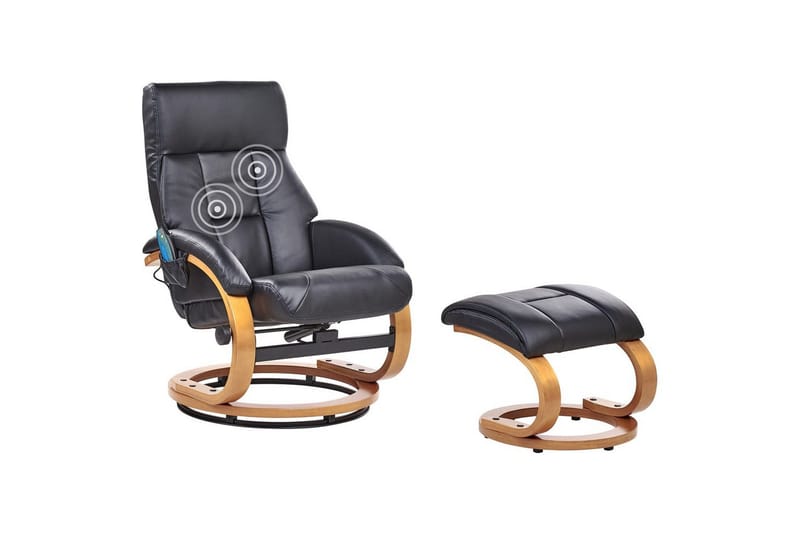 Massasjestol Force, Svart, lyst tre