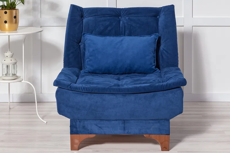 Mathenia Lenestol med Armlene - Blå - Møbler - Stoler - Lenestoler - Lenestol uten armlene