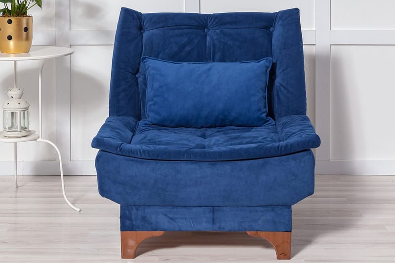 Mathenia Lenestol med Armlene - Blå - Møbler - Stoler - Lenestoler - Sengestol