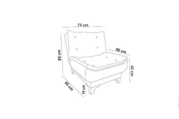 Mathenia Lenestol med Armlene - Blå - Møbler - Stoler - Lenestoler - Lenestol uten armlene