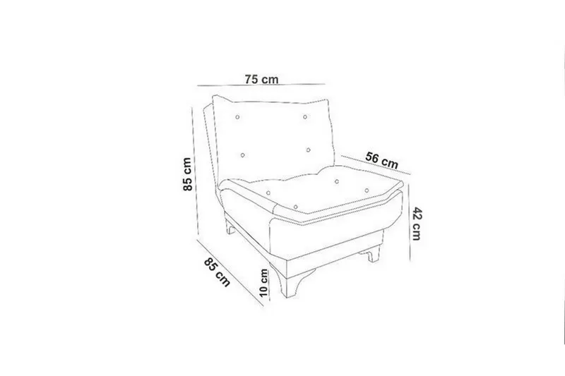 Mathenia Lenestol med Armlene - Blå - Møbler - Stoler - Lenestoler - Lenestol uten armlene