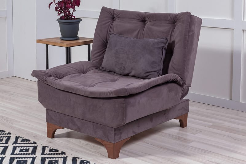 Mathenia Lenestol med Armlene - Grå - Møbler - Stoler - Lenestoler - Lenestol uten armlene