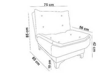 Mathenia Lenestol med Armlene - Grå - Møbler - Stoler - Lenestoler - Lenestol uten armlene