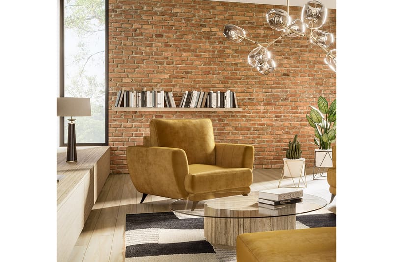 Megis Lenestol - Gul - Møbler - Stoler - Lenestoler