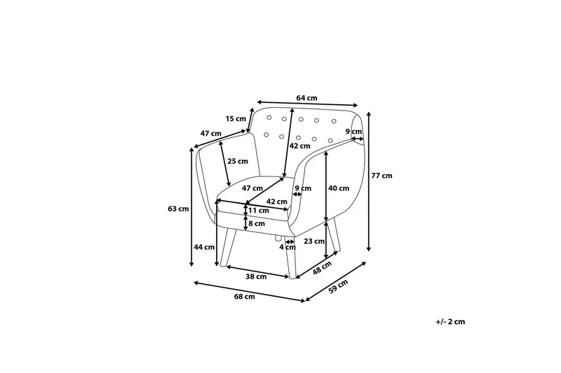 Melby Lenestol - Grå - Møbler - Stoler - Lenestoler