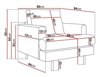 Menard Compact Lenestol - Grå - Møbler - Stoler - Lenestoler