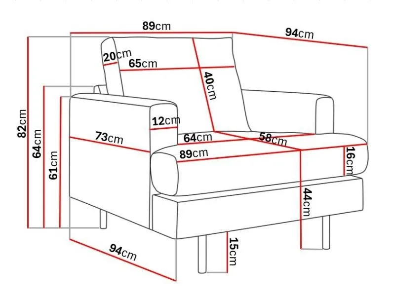 Menard Compact Lenestol - Hvit - Møbler - Stoler - Lenestoler