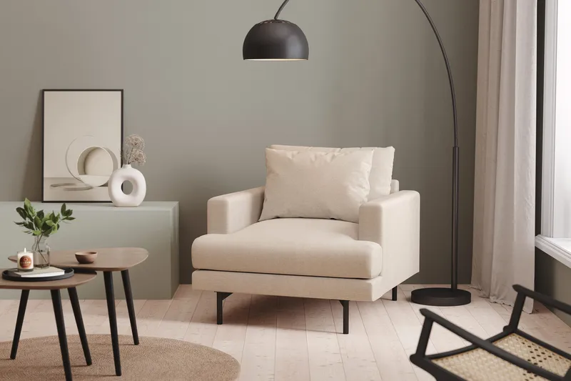 Menard Dyp Lenestol 97 cm bred - Beige / Lys - Møbler - Stoler - Lenestoler