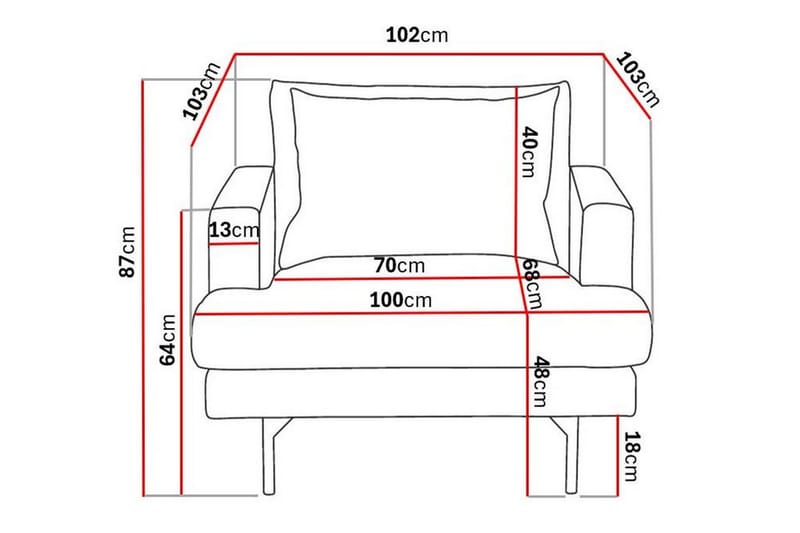 Menard Lenestol - Møbler - Stoler - Lenestoler - Fløyelslenestol