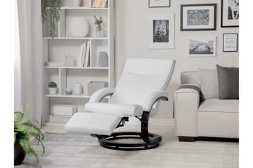 Might Oval Reclinerlenestol i Kunstlær med Metallunderstell - Hvit - Møbler - Stoler - Lenestoler