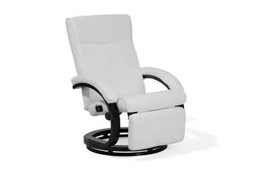 Might Oval Reclinerlenestol i Kunstlær med Metallunderstell - Hvit - Møbler - Stoler - Lenestoler