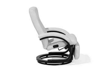 Might Oval Reclinerlenestol i Kunstlær med Metallunderstell - Hvit - Møbler - Stoler - Lenestoler