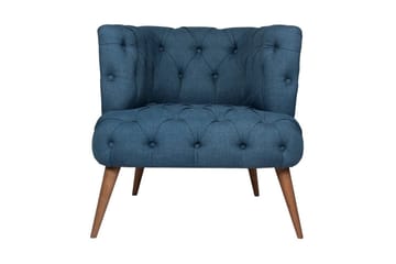 Monroew Lenestol - Mørkeblå/Natur - Møbler - Stoler - Lenestoler