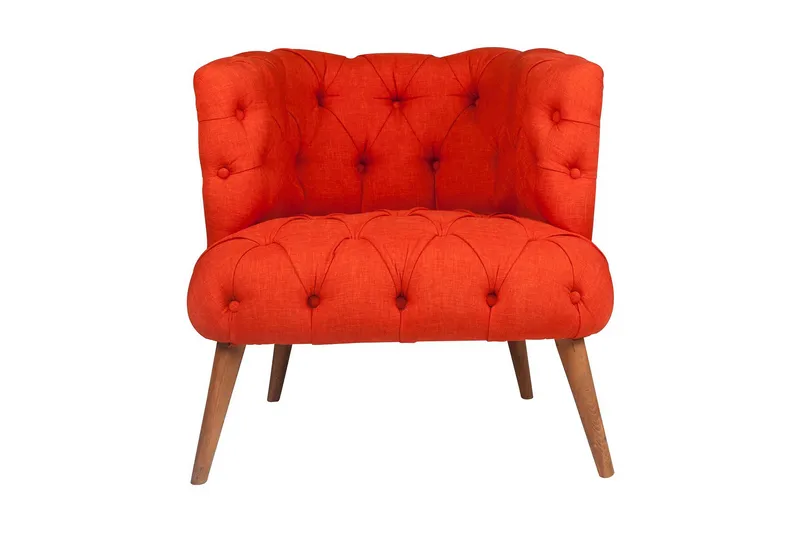 Monroew Lenestol - Rød/Natur - Møbler - Stoler - Lenestoler