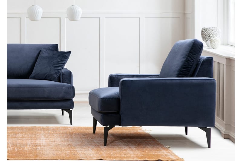 Mukes Lenestol med Armlene - Blå - Møbler - Stoler - Lenestoler