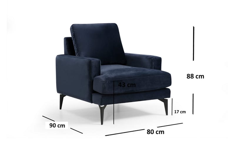 Mukes Lenestol med Armlene - Blå - Møbler - Stoler - Lenestoler