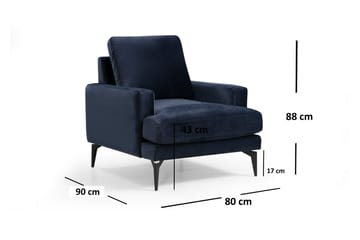 Mukes Lenestol med Armlene i Stoff - Blå - Møbler - Stoler - Lenestoler