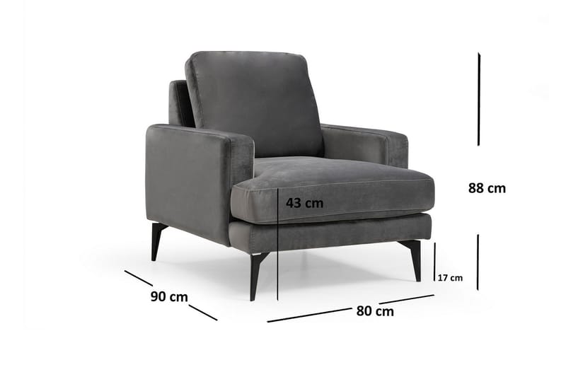 Mukes Lenestol med Armlene - Svart - Møbler - Stoler - Lenestoler
