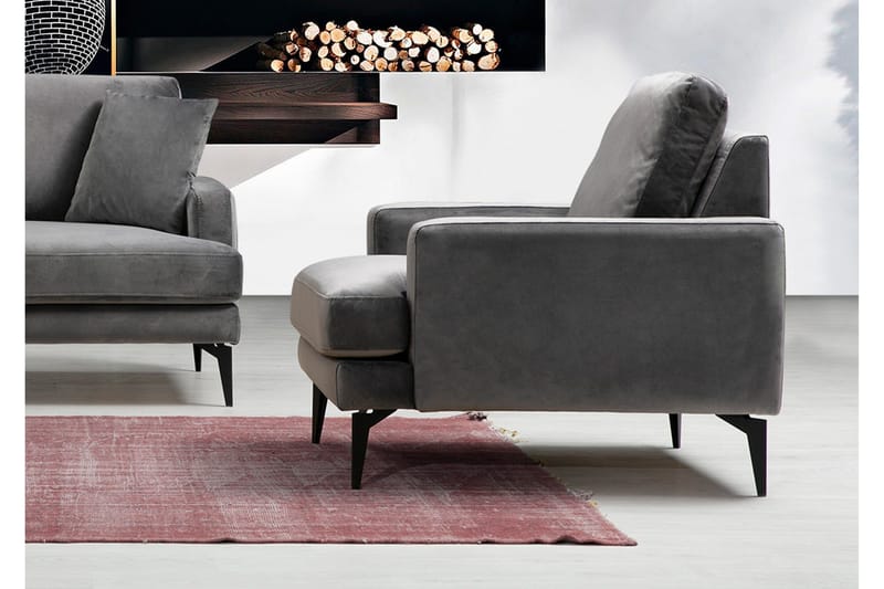 Mukes Lenestol med Armlene - Svart - Møbler - Stoler - Lenestoler