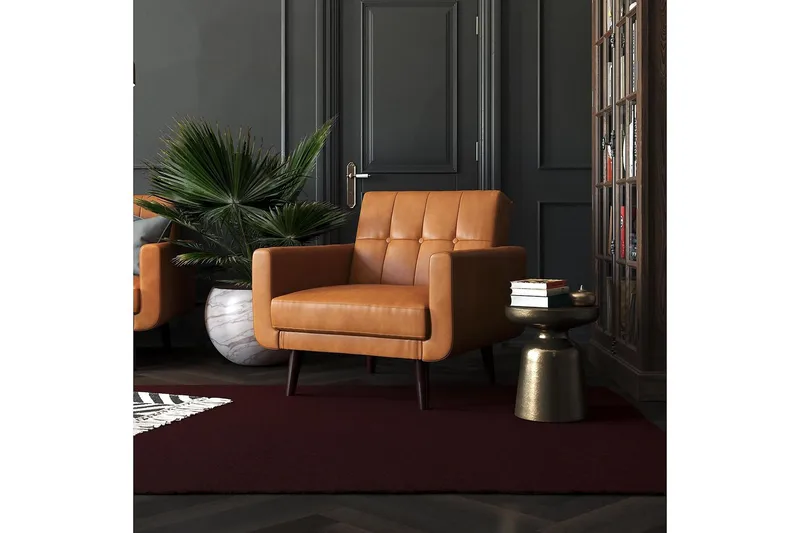 Nola Lenestol Kunstlær/Lysebrun - Dorel Home - Møbler - Stoler - Lenestoler