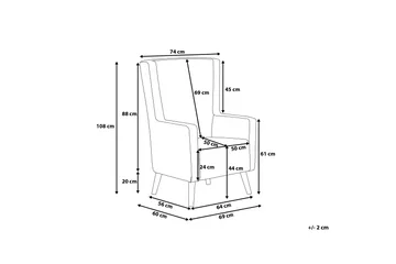 Oneida Lenestol - Gul - Møbler - Stoler - Lenestoler