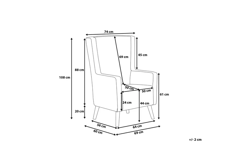 Oneida Lenestol - Gul - Møbler - Stoler - Lenestoler