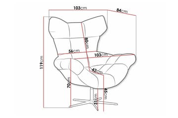 Rathkeale Fåtölj Black/Light grey - Møbler - Stoler - Lenestoler